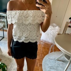 LACE OFF THE SHOULDER WHTE TOP